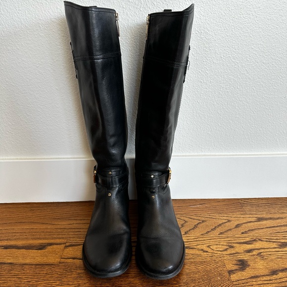 Tory Burch black leather high boots - Picture 4 of 5